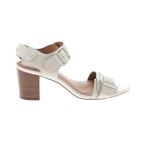 Clarks Shoes - Clarks Artisan Leather Sandals Ivory Block Heel Sz 8 New NWOB